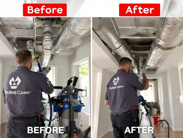 Holbrook Air Duct Cleaning expert performing thorough residential duct cleaning in a Holbrook home